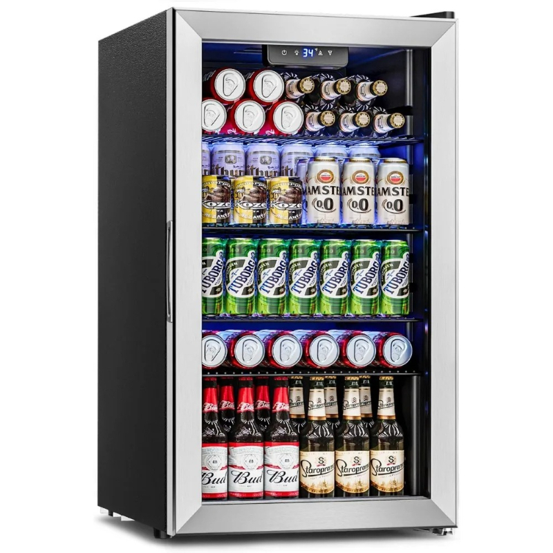 Wine Beer Cooler Fridge - Getränkekühlschrank - 126 Dosen Mini-Kühlschrank mit
