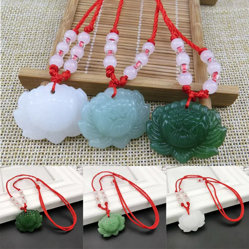 Cocktail Shaker Set - Natürliche grüne Jade-Lotus-Anhänger-Perlen-Halskette, Schmuck, modisches Accessoire,